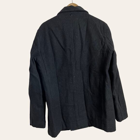 Tommy Hilfiger Men’s Black Wool Blend Insulated Double Breasted Pea Coat M - Picture 6 of 9